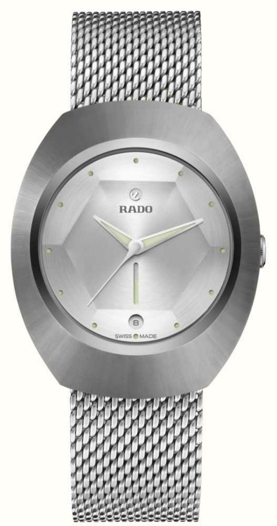 Men'S RADO | Rado Diastar Original 60-Year Anniversary Edition Automatic (38Mm) Silver Dial / Stainless Steel Mesh