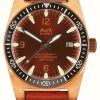 Men'S Alsta | Alsta Nautoscaph V Bronze Porcelana Automatic (300M) Red Dial / Red Leather