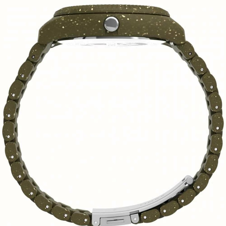 Men'S Timex | Timex Men'S Legacy Black Dial Green Speckled #Tide Recycled Ocean Material Bracelet