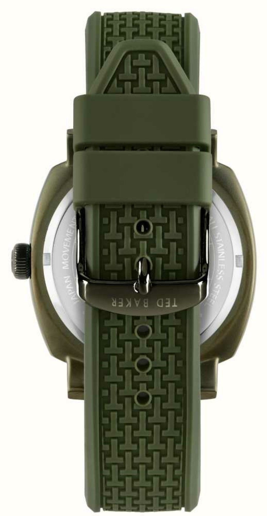 Men'S Ted Baker | Ted Baker Men'S Caine Green Dial Green Silicone Strap