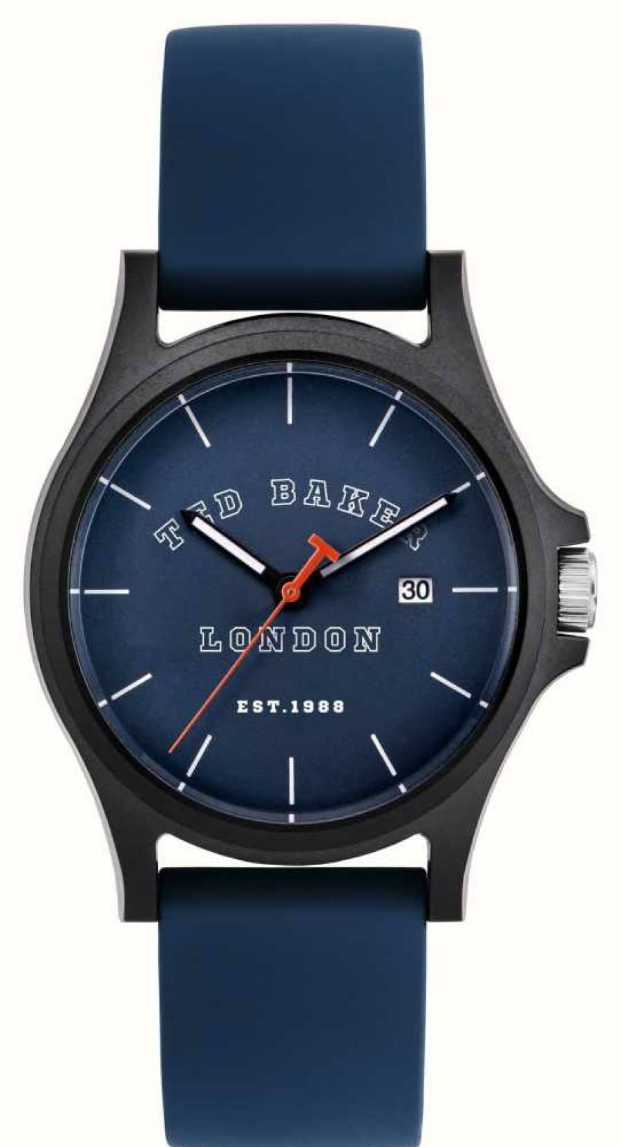 Men'S Ted Baker | Ted Baker Men'S Irby Blue Dial Blue Silicone Strap