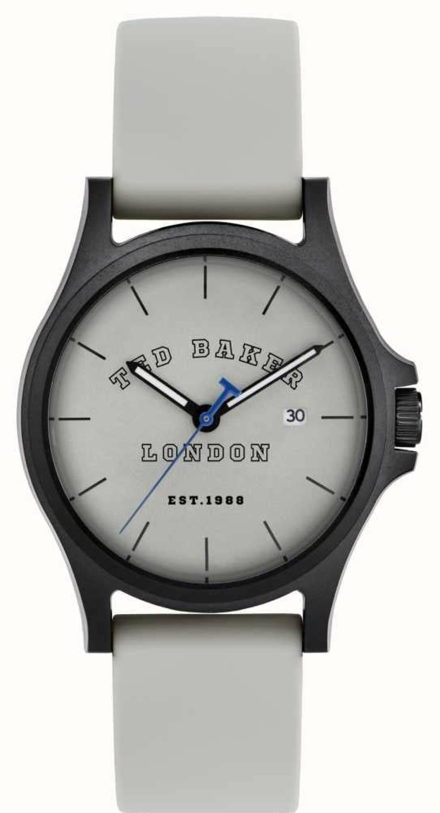 Men'S Ted Baker | Ted Baker Men'S Irby Grey Dial Grey Silicone Strap