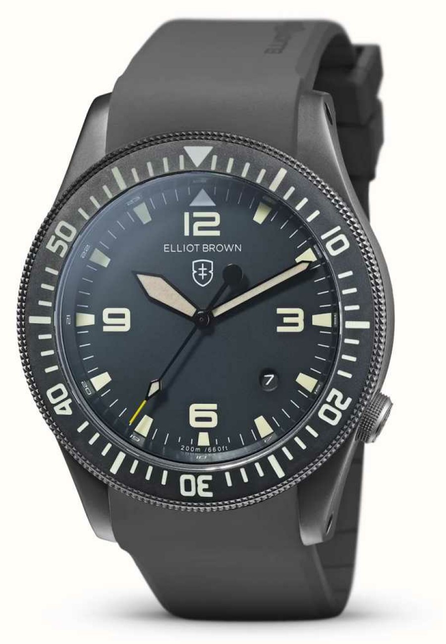 Men'S Elliot Brown | Elliot Brown Mens Holton Nivo Sapphire Glass Rubber Strap