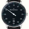 Women'S MeisterSinger | Meistersinger Neo Plus (40Mm) Automatic Black Dial Black Leather Strap