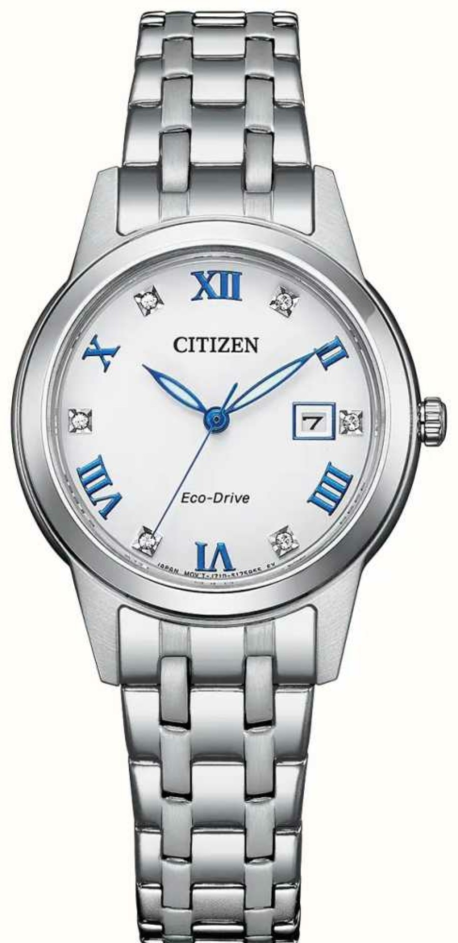 Women'S Citizen | Citizen Women'S Silhouette Crystal Eco-Drive White Dial Stainless Steel Bracelet