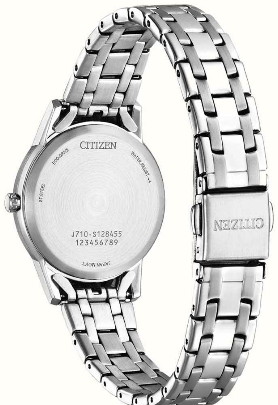 Women'S Citizen | Citizen Women'S Silhouette Crystal Eco-Drive White Dial Stainless Steel Bracelet