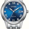 Women'S Citizen | Citizen Women'S Silhouette Crystal Eco-Drive Blue Dial Stainless Steel Bracelet