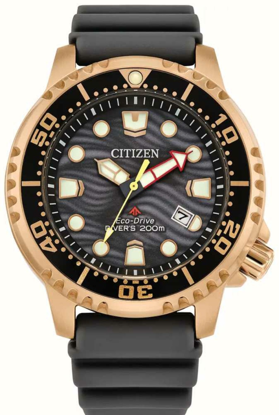 Men'S Citizen | Citizen Men'S Promaster Diver Eco-Drive Grey Dial Grey Pu Strap