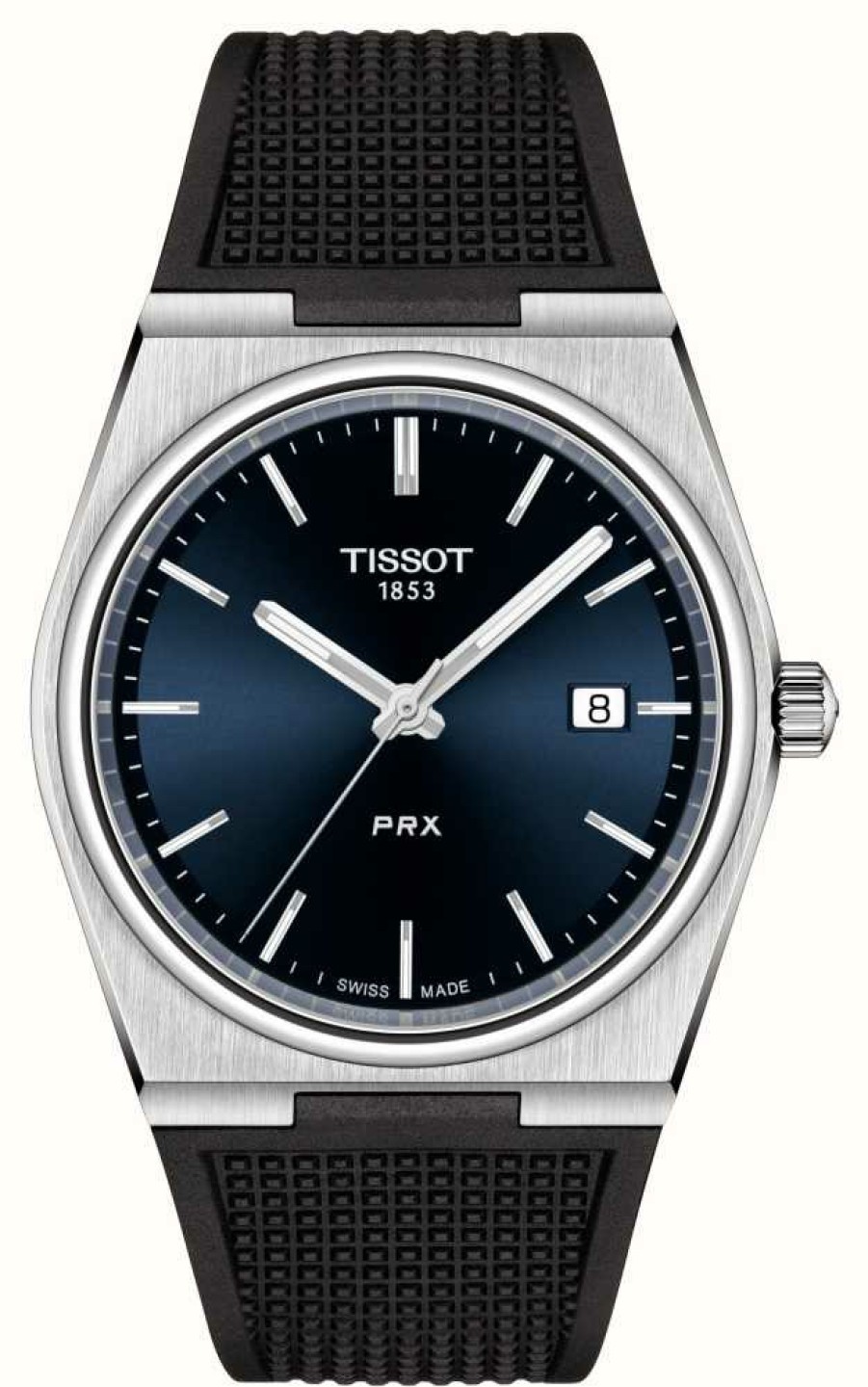 Men'S Tissot | Tissot Prx Quartz (40Mm) Blue Dial / Black Rubber