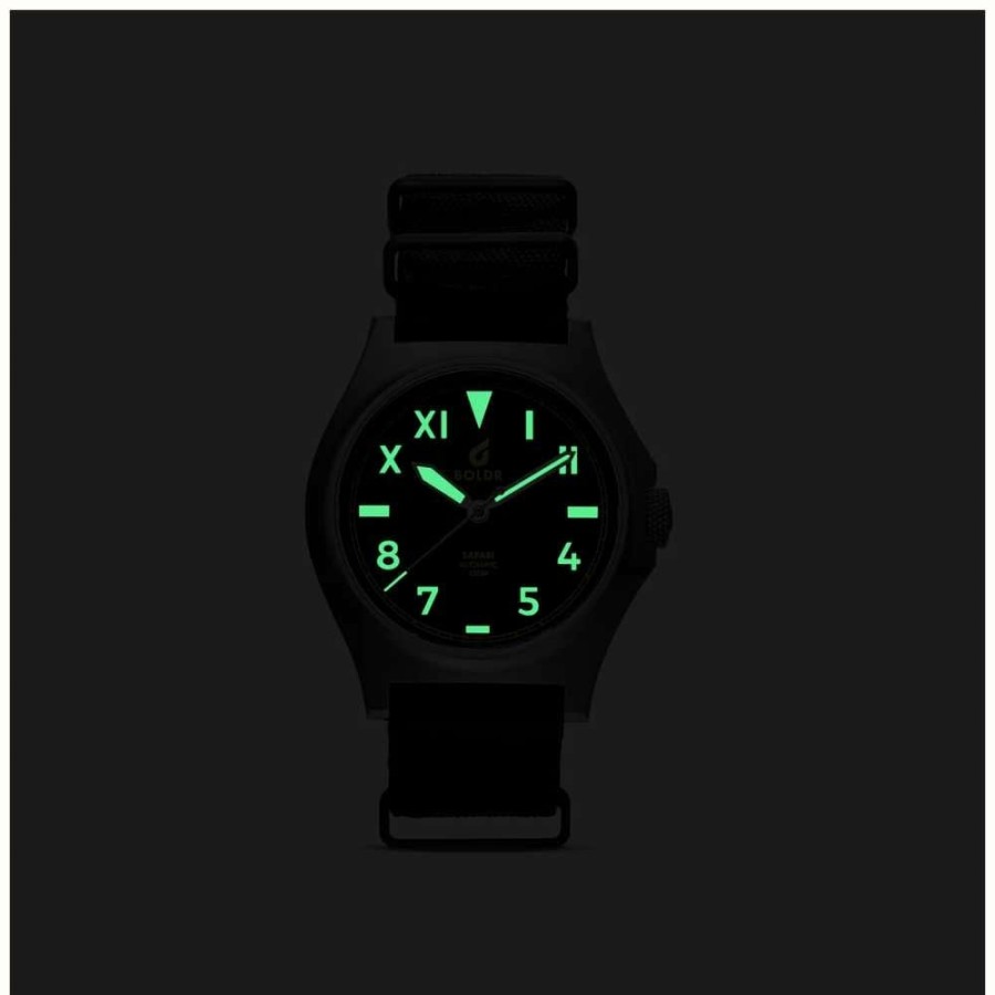 Men'S BOLDR Supply Co. | Boldr Safari Ranger Kopje Automatic (40Mm) Black Dial / Black Nylon