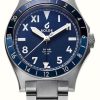 Men'S BOLDR Supply Co. | Boldr Safari Gmt Maasai Mara Automatic (40Mm) Blue Dial / Stainless Steel