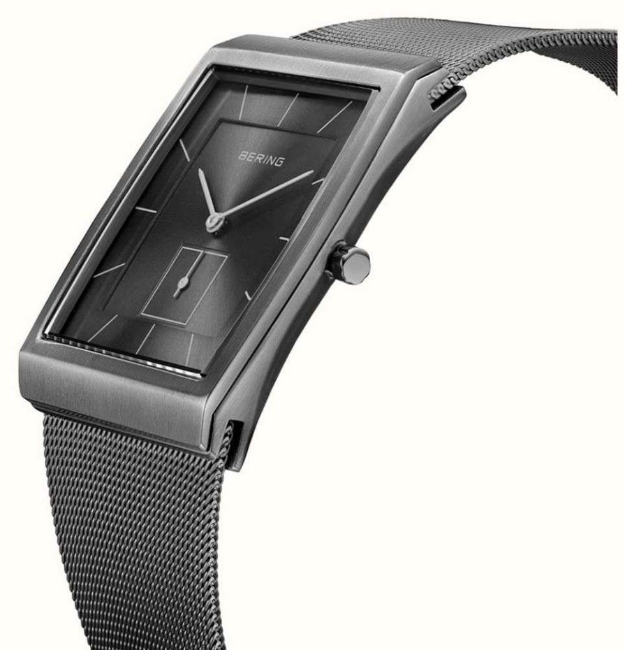 Men'S Bering | Bering Men'S Classic Grey Dial / Grey Stainless Steel Mesh Bracelet