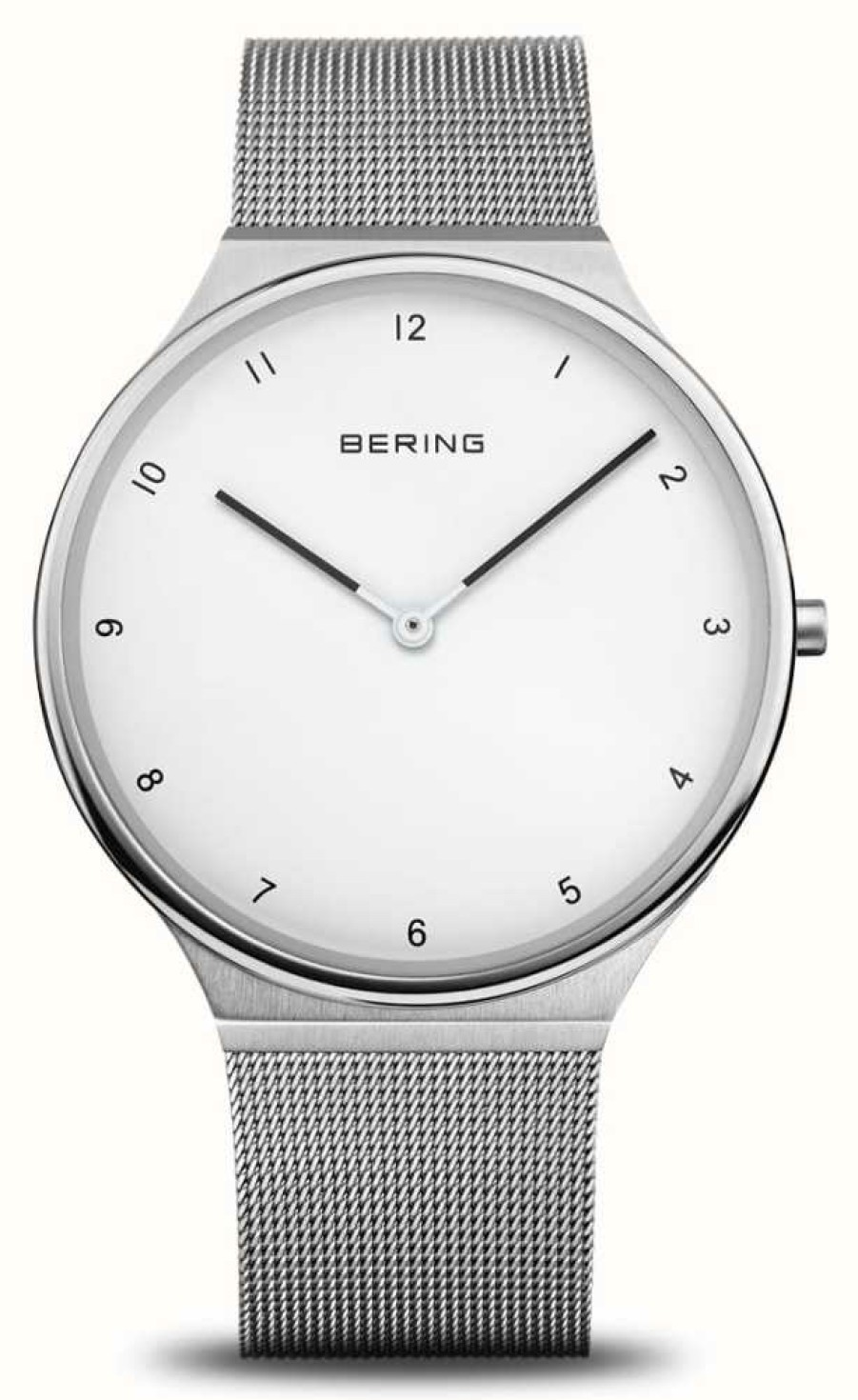 Women'S Bering | Bering Women'S Ultra Slim White Dial / Stainless Steel Mesh Bracelet