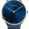 Women'S Bering | Bering Ultra Slim Blue Dial / Blue Stainless Steel Mesh Bracelet