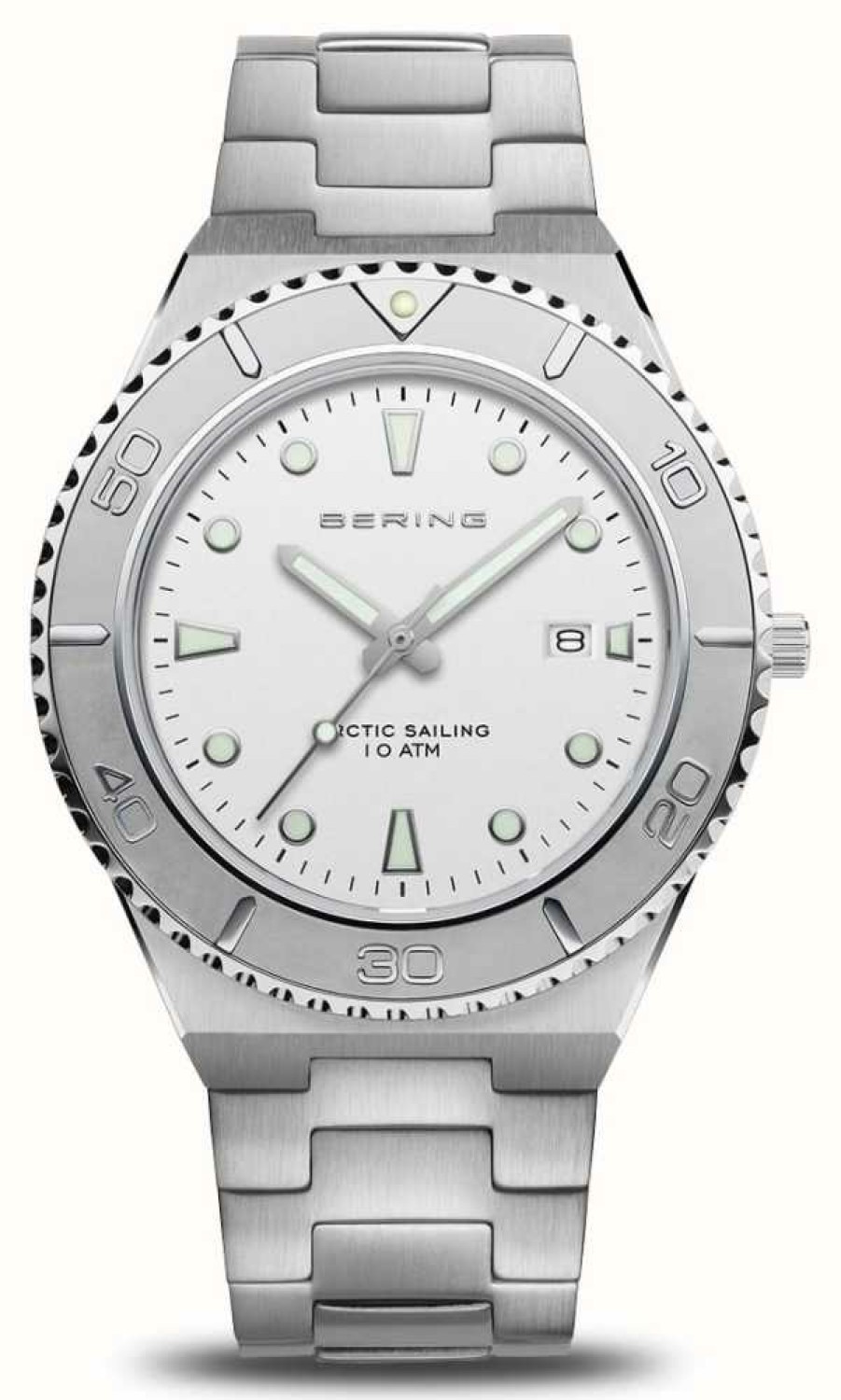 Men'S Bering | Bering Men'S Classic Arctic Sailing White Dial / Stainless Steel Bracelet