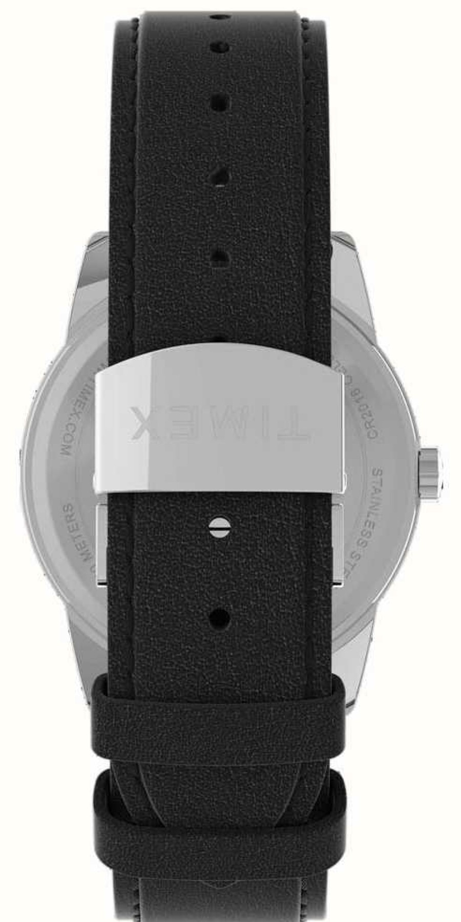 Men'S Timex | Timex Men'S Easy Reader White Dial Black Leather Strap