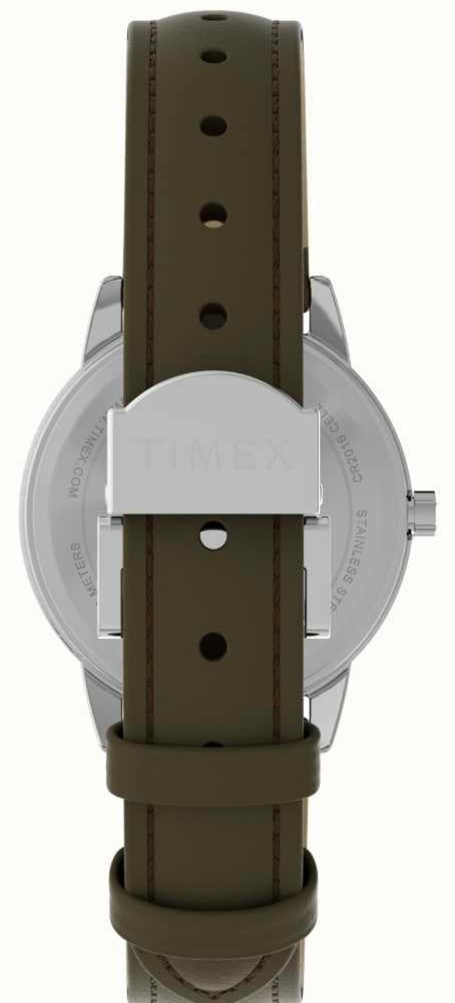 Women'S Timex | Timex Women'S Easy Reader Cream Dial Brown Leather Strap