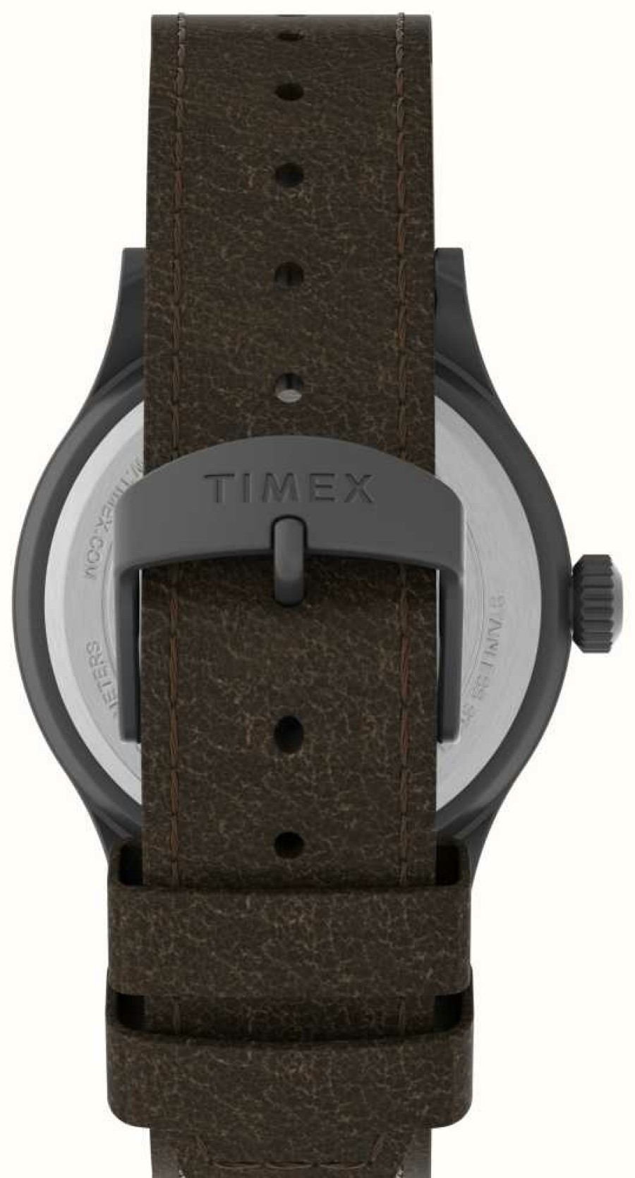 Men'S Timex | Timex Expedition Scout Gunmetal Khaki Dial / Dark Brown Leather Strap