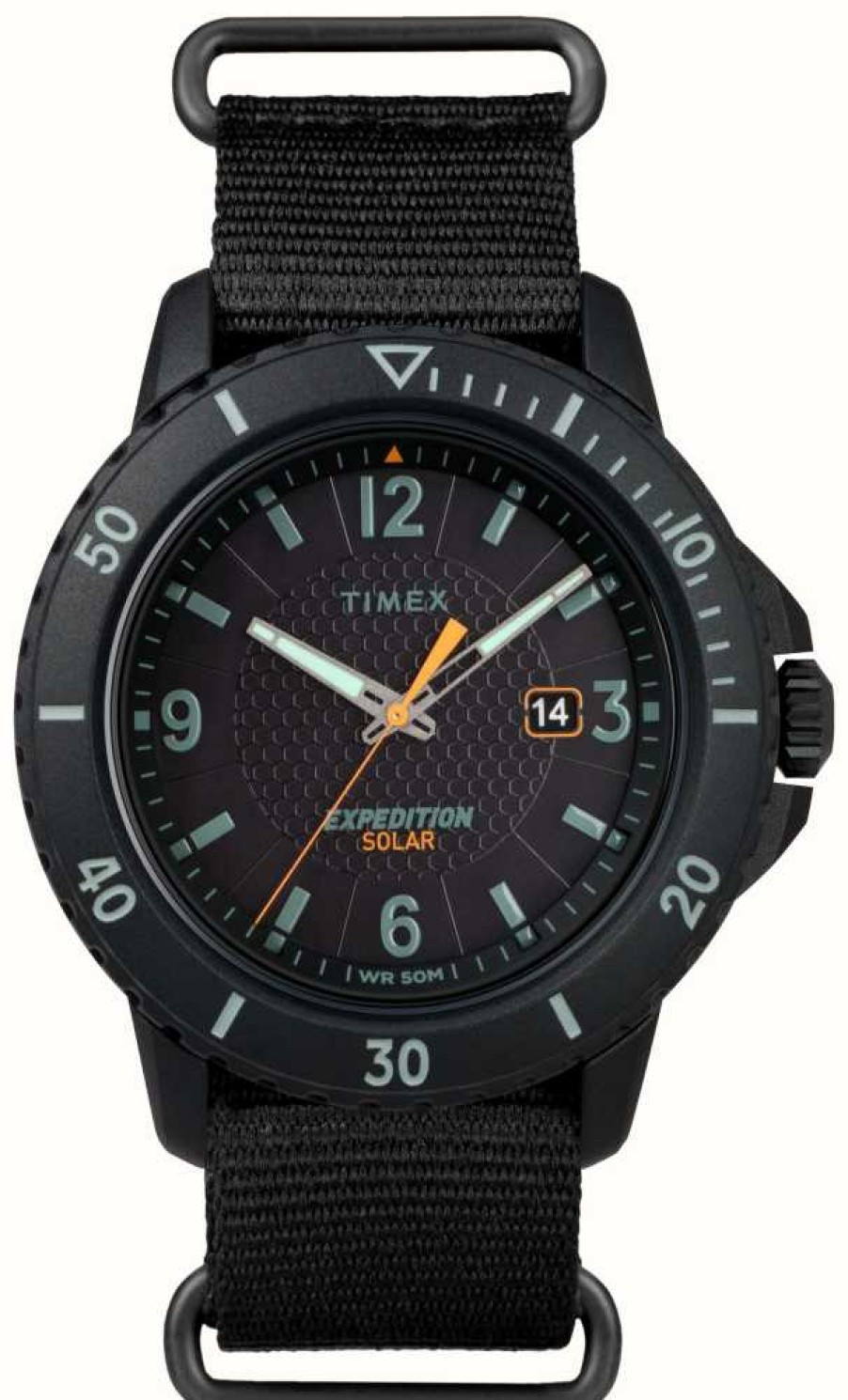 Men'S Timex | Timex Men'S Expedition Gallatin Solar Black Dial / Black Fabric Strap