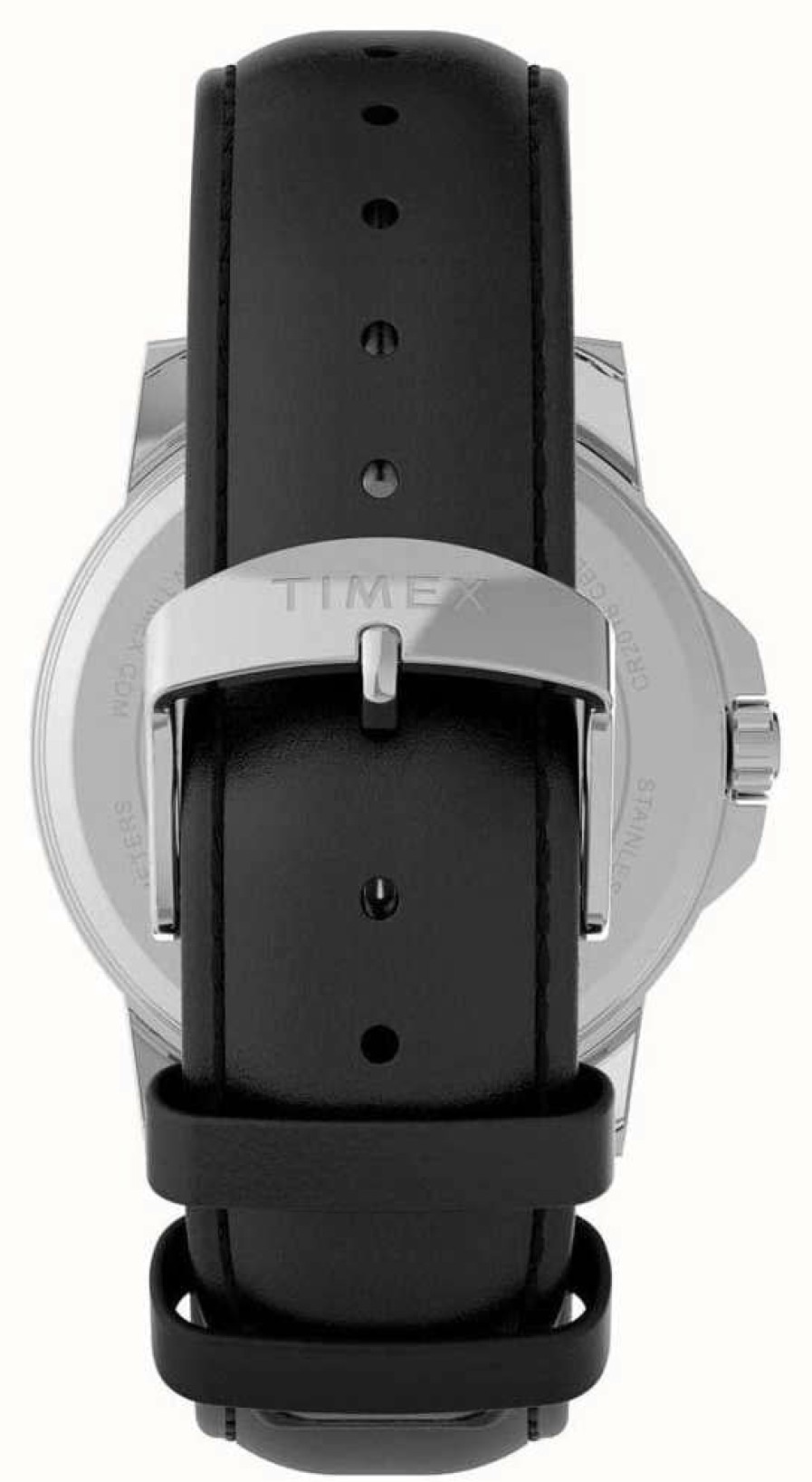 Men'S Timex | Timex Men'S Dress Black Dial Black Leather Strap