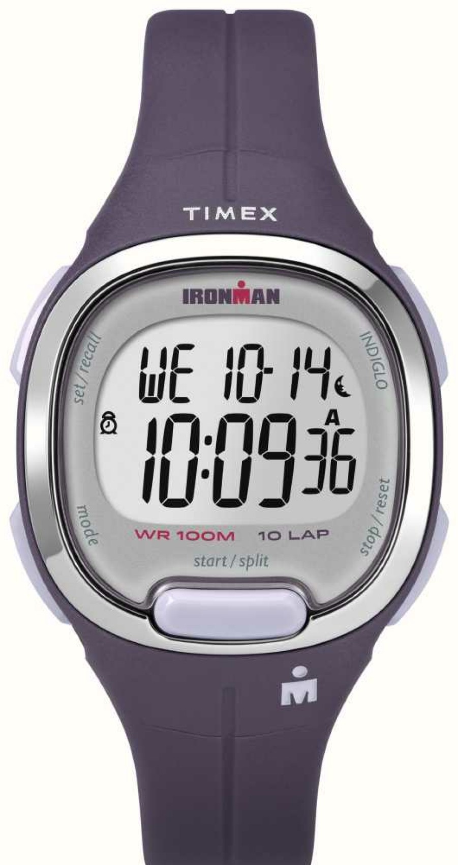 Women'S Timex | Timex Women'S Ironman Digital Display / Purple Rubber Strap