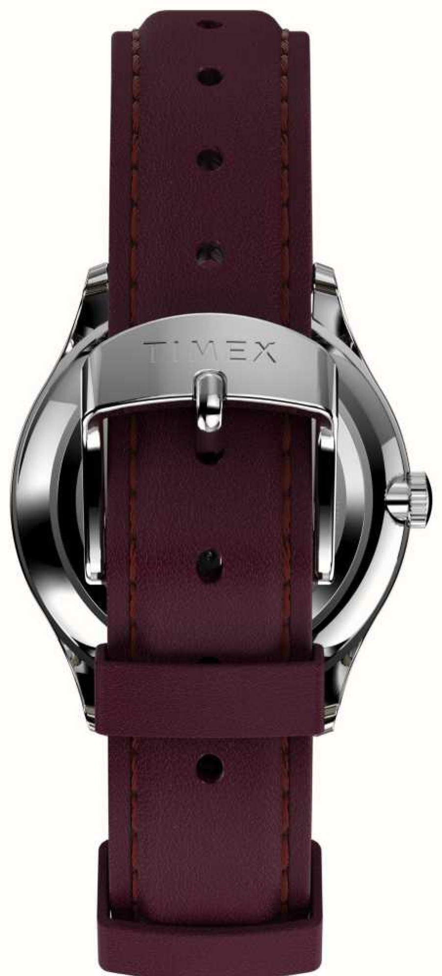 Women'S Timex | Timex Women'S Modern Easy Reader White Dial / Burgundy Leather Strap