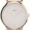 Women'S Timex | Timex Women'S Transcend (38Mm) Light Pink Dial / Rose Gold-Tone Stainless Steel Bracelet