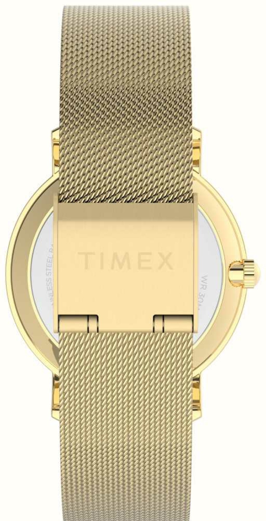 Women'S Timex | Timex Womens Transcend Black Dial / Gold-Tone Steel Mesh Bracelet