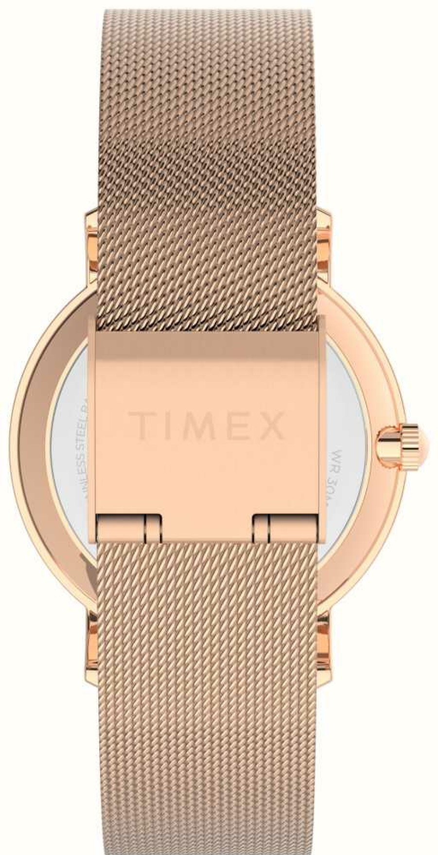 Women'S Timex | Timex Women'S Transcend Pink Dial / Rose Gold-Tone Steel Mesh Bracelet