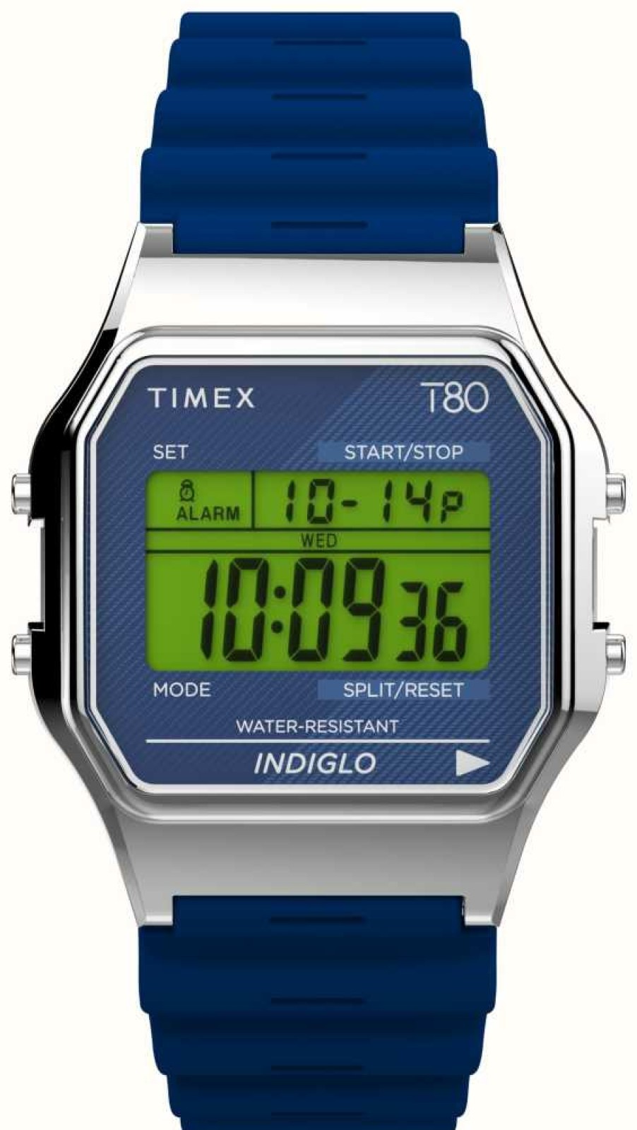 Men'S Timex | Timex 80 Blue Digital Dial / Blue Resin Strap