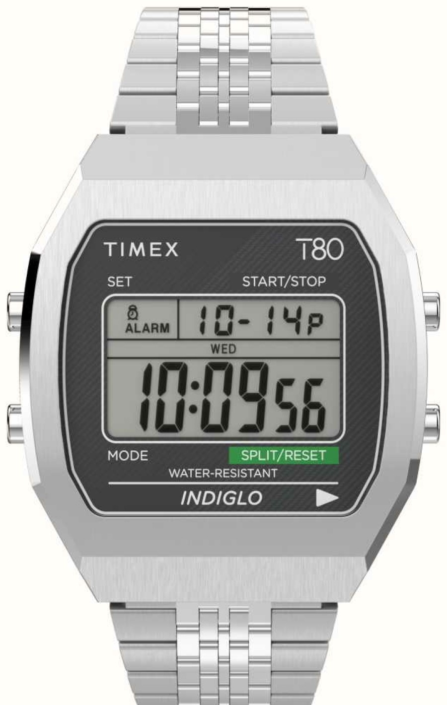 Women'S Timex | Timex T80 Digital Display Stainless Steel Bracelet