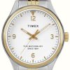 Women'S Timex | Timex Women'S Waterbury White Dial / Two-Tone Stainless Steel Bracelet