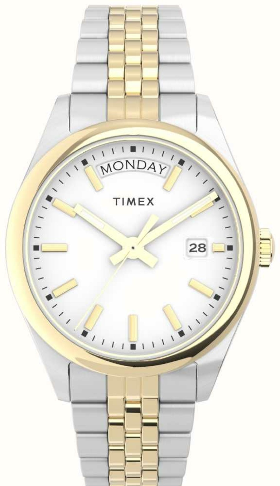 Women'S Timex | Timex Women'S Legacy White Dial / Two-Tone Stainless Steel Bracelet