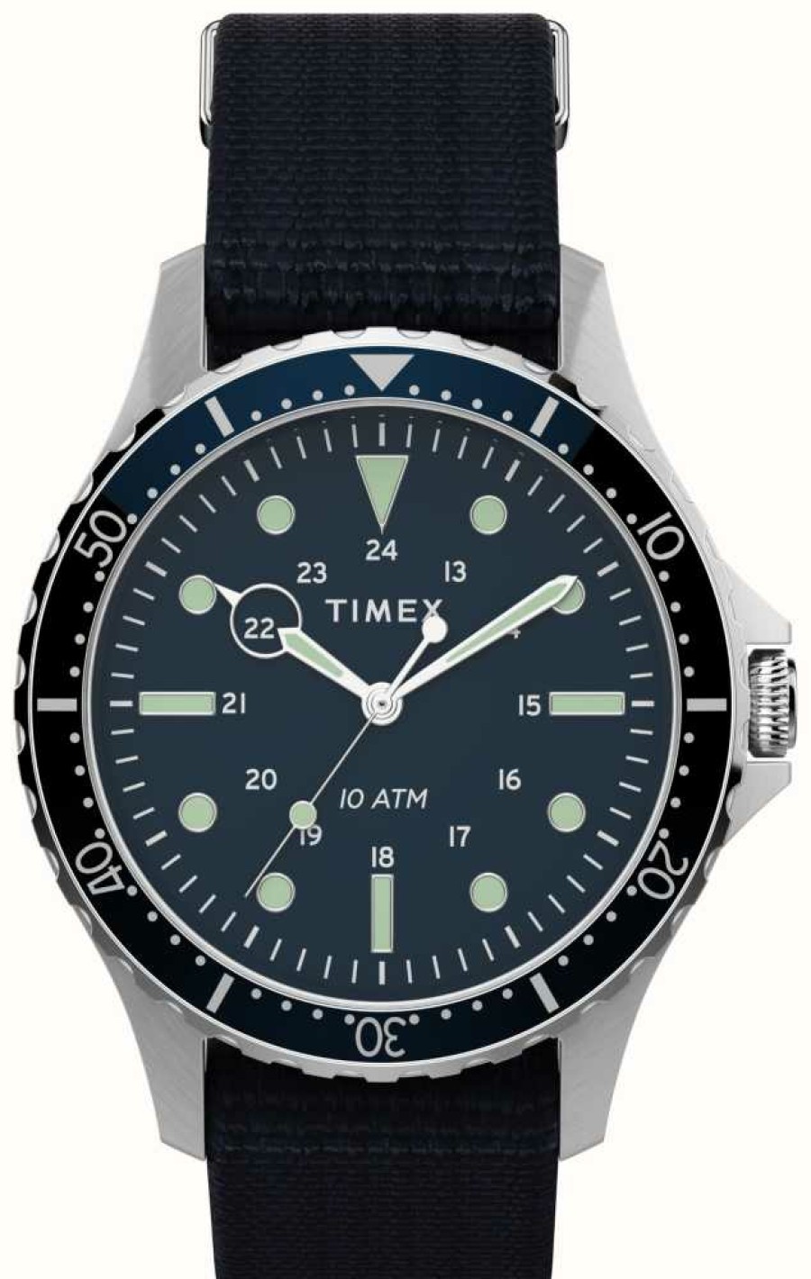 Men'S Timex | Timex Men'S Navi Xl (41Mm) Black Dial / Black Fabric Strap