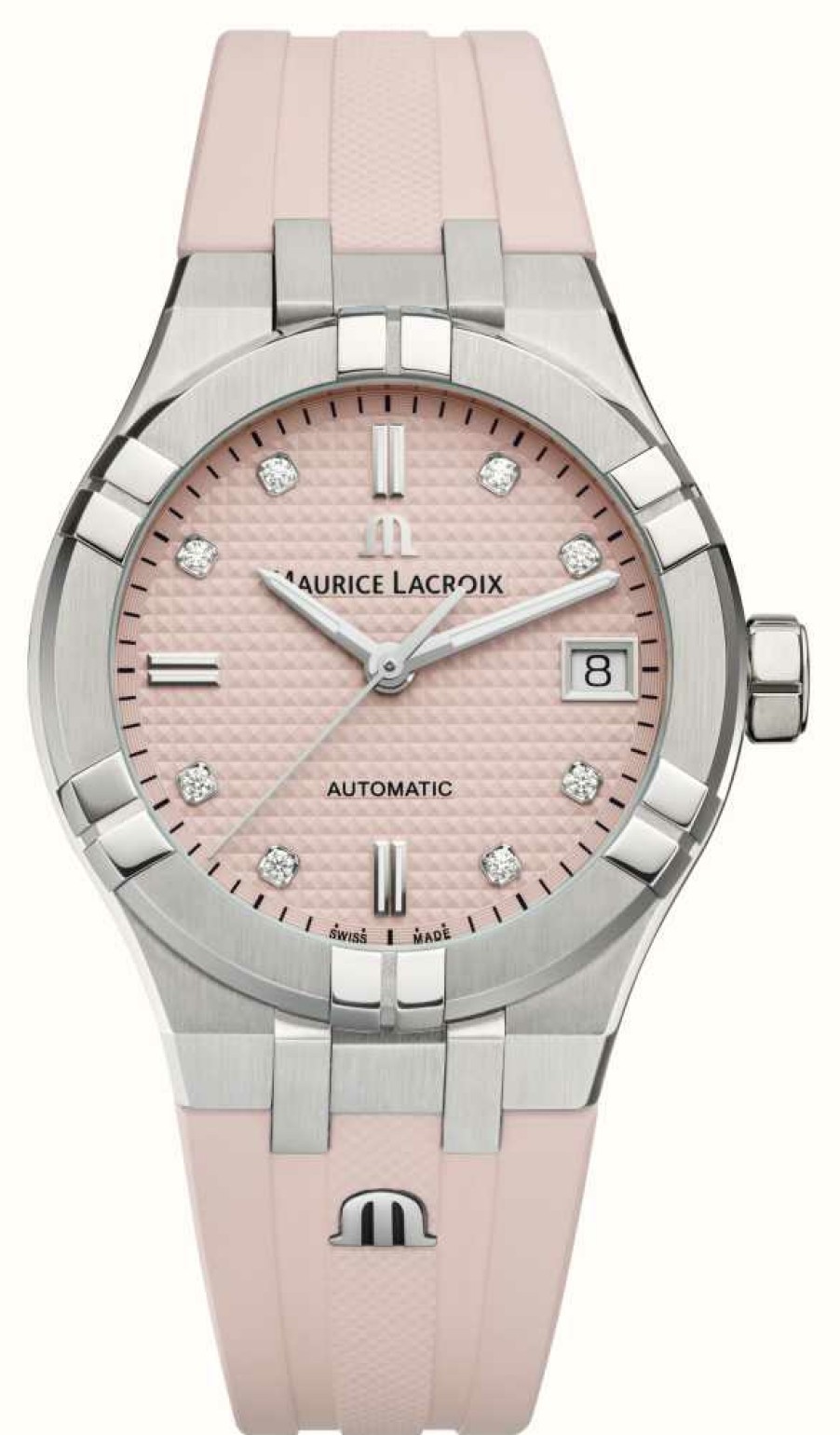 Women'S Maurice Lacroix | Maurice Lacroix Aikon Automatic Limited Summer Edition (35Mm) Pink Dial / Stainless Steel & Pink Rubber Set