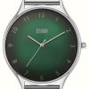 Men'S STORM | Storm Covar Green Green Dial / Steel Mesh Bracelet