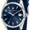 Men'S Maserati | Maserati Attrazione (43Mm) Blue Dial / Blue Silicone Strap