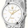 Women'S Maserati | Maserati Women'S Epoca Solar (34Mm) White Dial / Stainless Steel Bracelet