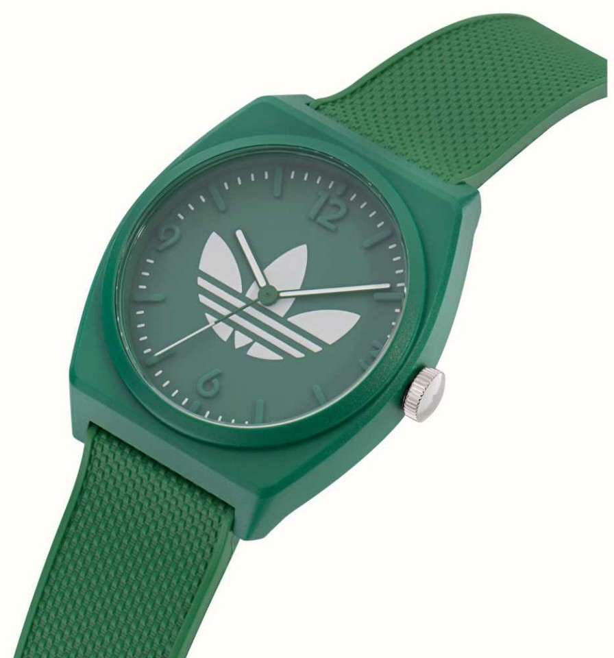 Women'S Adidas | Adidas Project Two Green Dial Green Resin Strap