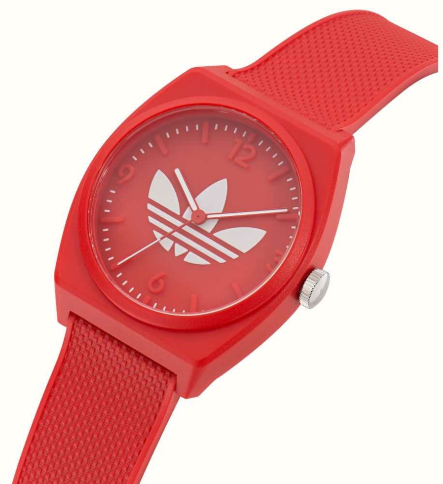 Women'S Adidas | Adidas Project Two Red Dial Red Resin Strap