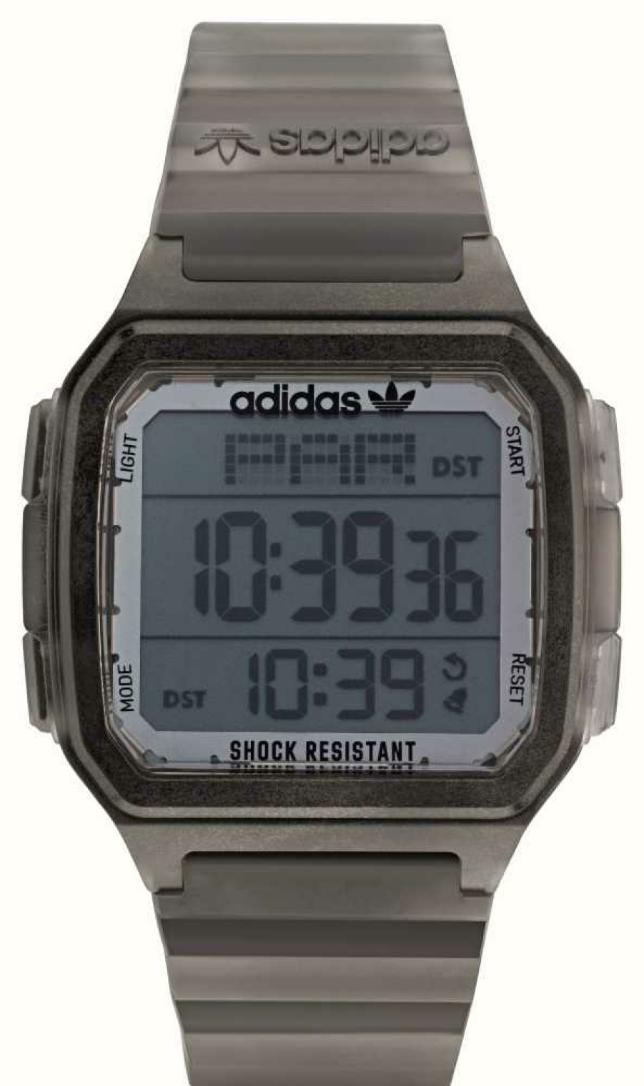 Women'S Adidas | Adidas Digital One Gmt Digital Dial Translucent Grey Resin Strap