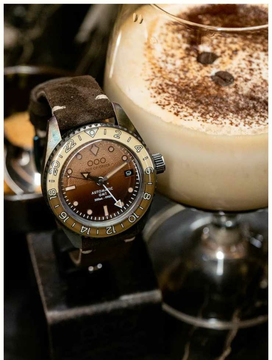 Men'S Out Of Order | Out Of Order Irish Coffee Automatic Gmt (40Mm) Brown Dial / Dark Brown Leather