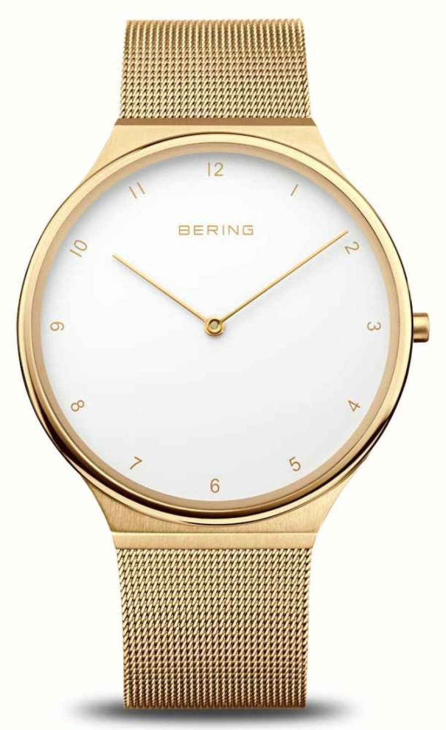 Women'S Bering | Bering Ultra Slim White Dial / Gold Steel Mesh Bracelet