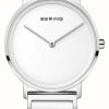 Women'S Bering | Bering Women'S Ceramic White Dial / Stainless Steel White Ceramic Bracelet