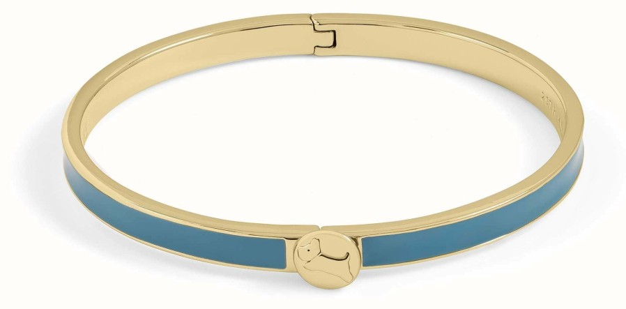 Jewelry Radley Jewellery | Radley Jewellery Gold-Tone Blue Insert Logo Clasp Bangle