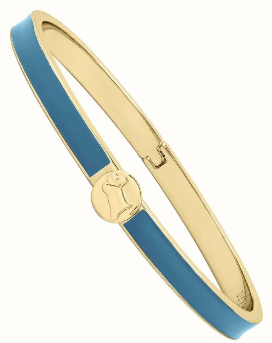 Jewelry Radley Jewellery | Radley Jewellery Gold-Tone Blue Insert Logo Clasp Bangle