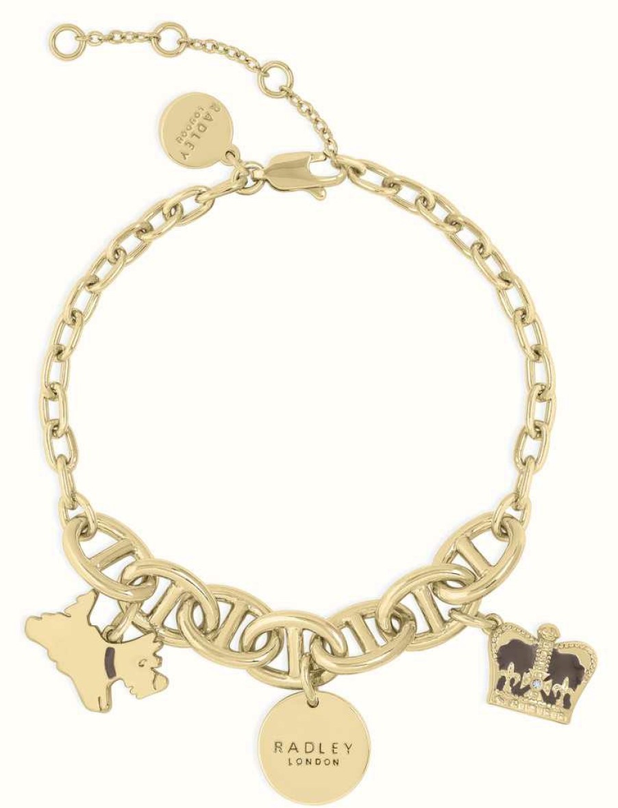 Jewelry Radley Jewellery | Radley Jewellery Gold Plated Crown And Scottie Dog Charm Bracelet