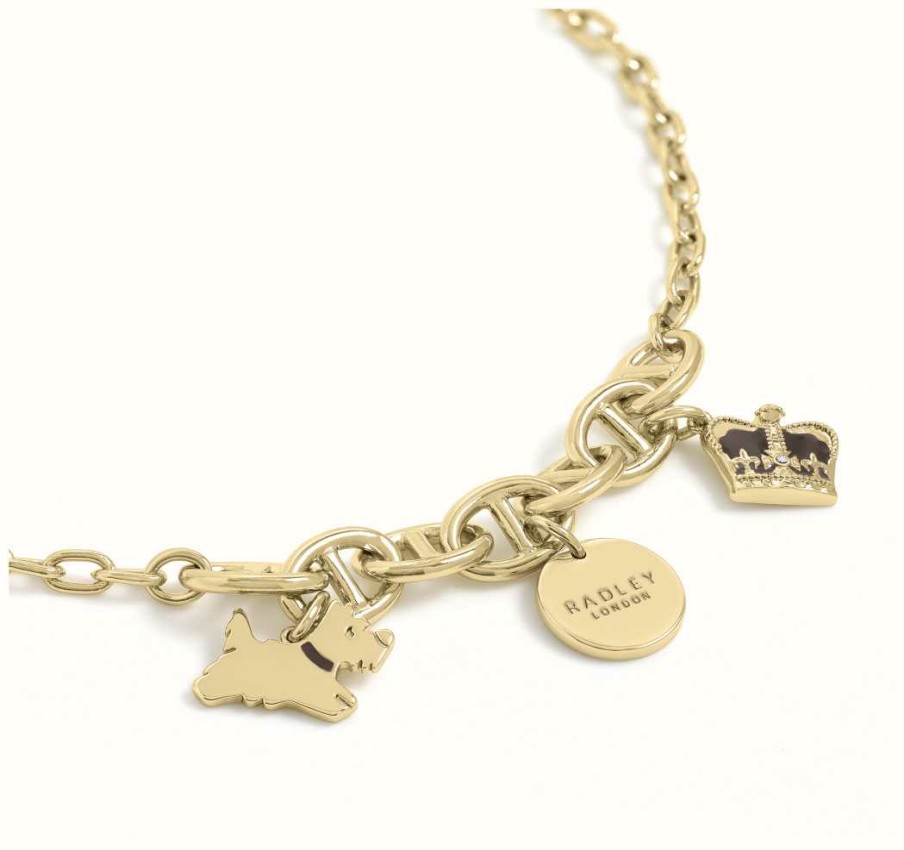 Jewelry Radley Jewellery | Radley Jewellery Gold Plated Crown And Scottie Dog Charm Bracelet