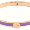 Jewelry Radley Jewellery | Radley Jewellery Rose Gold-Tone Purple Insert Logo Clasp Bangle