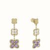 Jewelry Radley Jewellery | Radley Jewellery Gold Plated Purple Crystal Mother-Of-Pearl Drop Stud Earrings